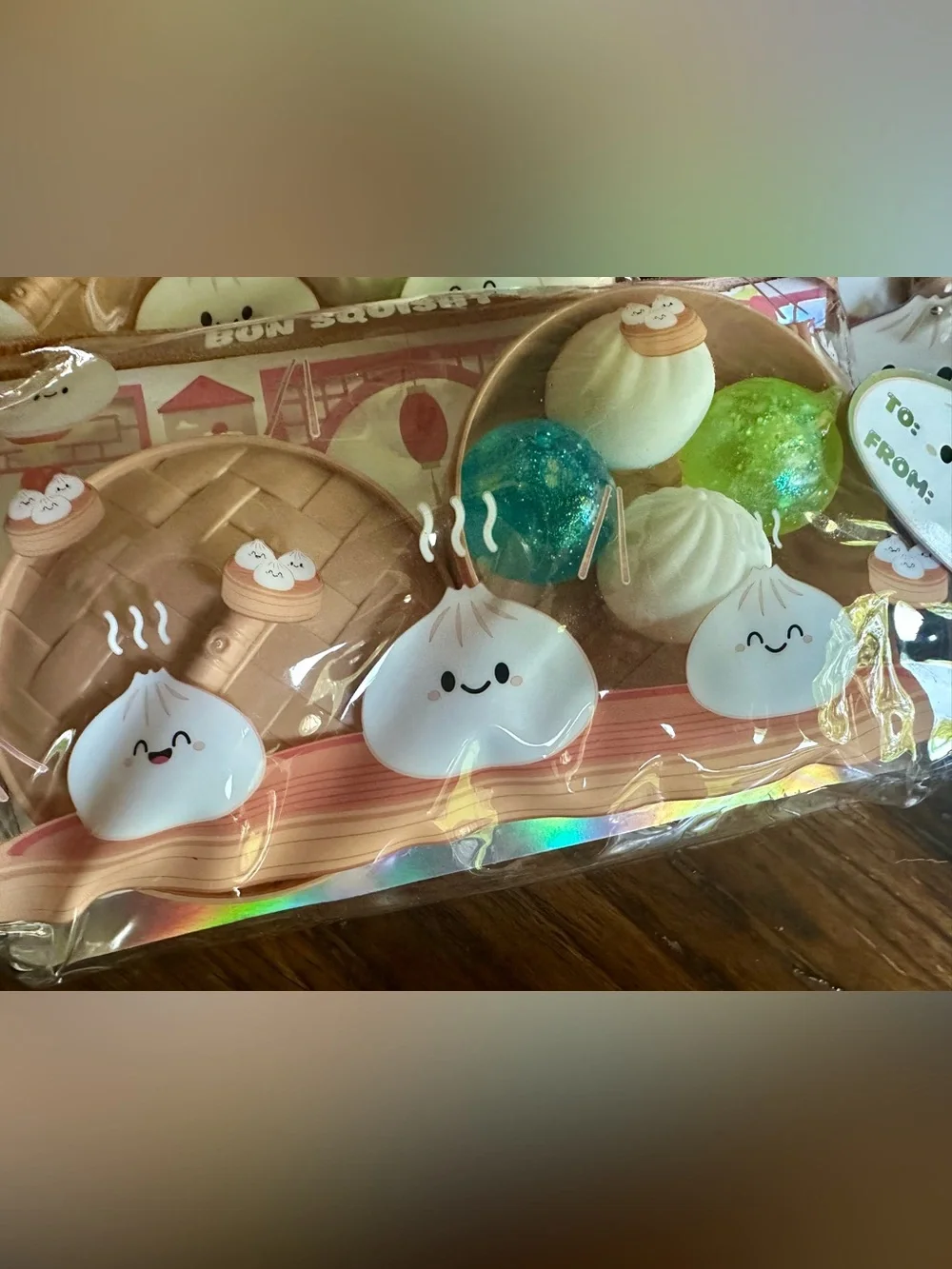 Squishy Dumpling Set - Cute White & Blue! Includes 4 Squishy Dumpling